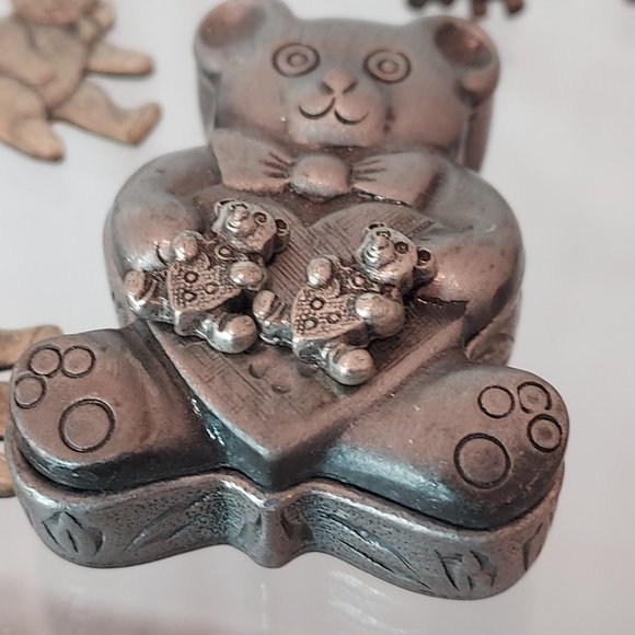 Earrings and pin Collection of pewter Bears LOT - Picture 3 of 7